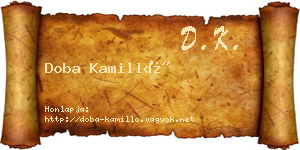 Doba Kamilló névjegykártya